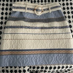 Intermix brand quilted mini skirt with belt